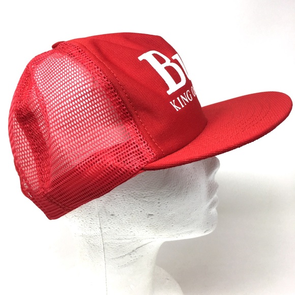 Vintage 80s 90s Bud King of Beers Red Hat Cap - Picture 2 of 8